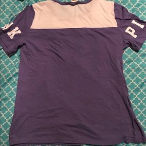 Purple and white T-shirt